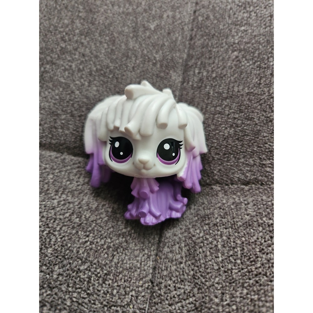 LPS Littlest Pet Shop #2432 White Purple Ombre Komondor Mop Dog G2 Authentic